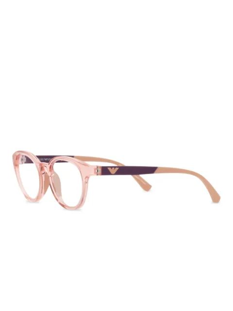 Emporio Armani round logo-temples glasses