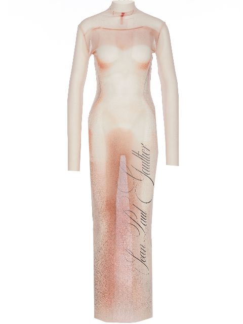 Jean Paul Gaultier Maxi-jurk met mesh