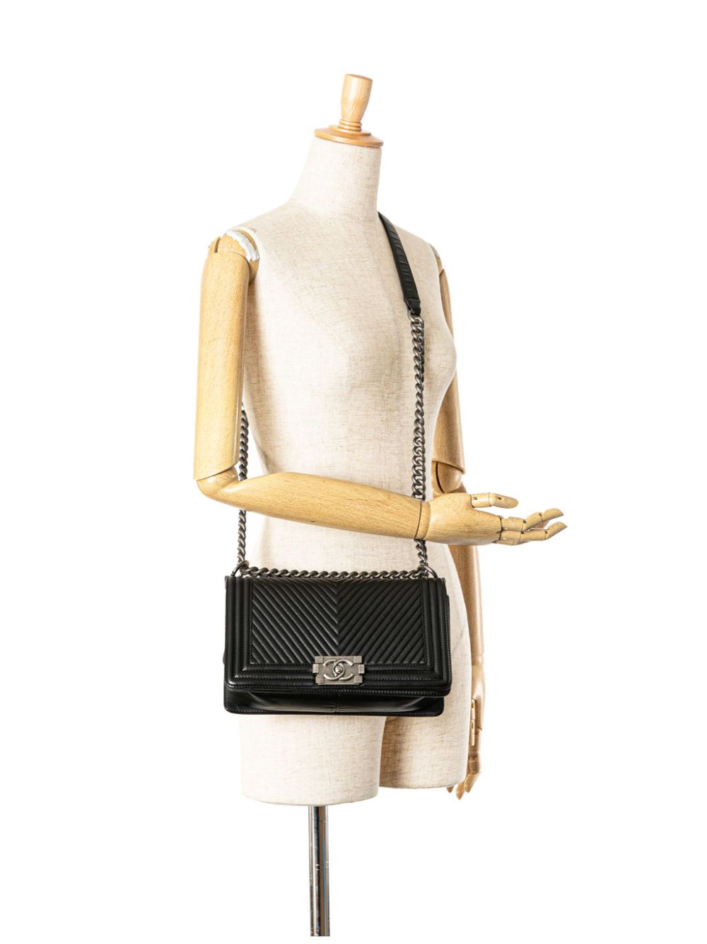 CHANEL Pre-Owned 2014 Medium Chevron Lambskin Boy Flap crossbody bag - Zwart