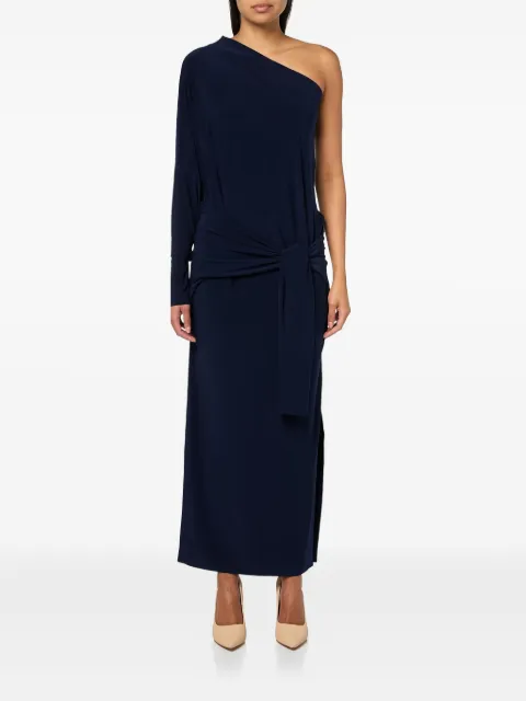 Norma Kamali one-shoulder tie-waist maxi dress