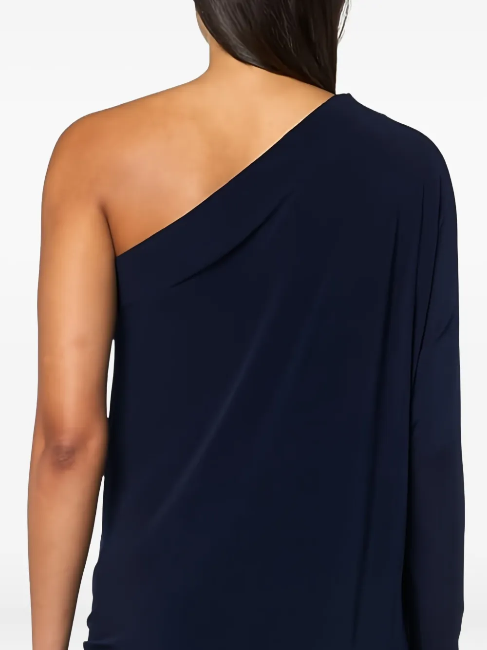 Norma Kamali one-shoulder tie-waist maxi dress Blauw