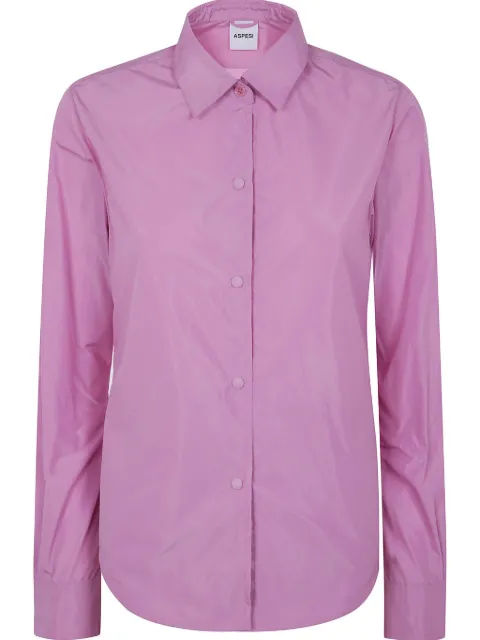ASPESI curved-hem button-up shirt