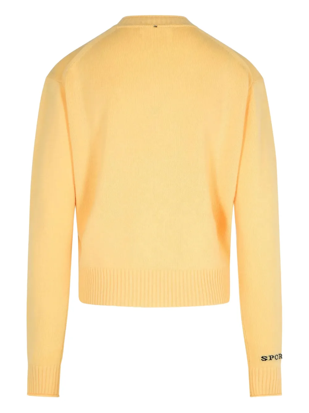 Sportmax Agadir 1234 kasjmier trui met logodetail Geel