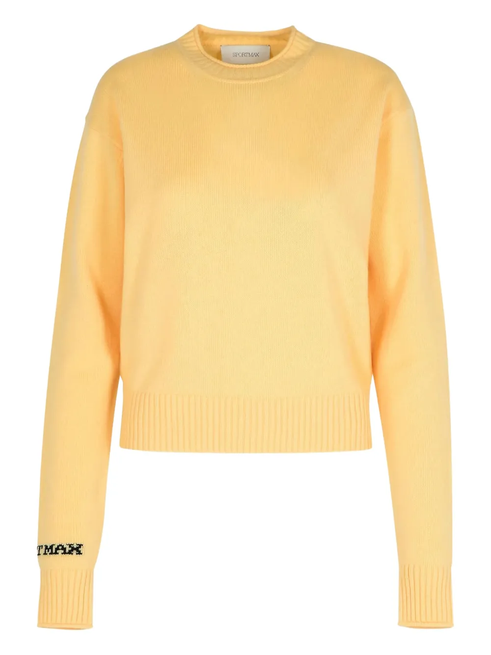 Sportmax Agadir 1234 kasjmier trui met logodetail Geel