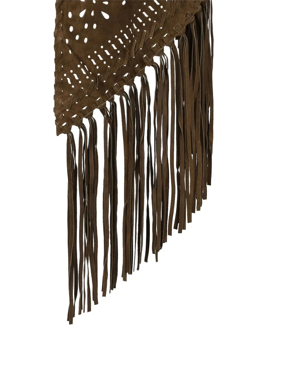 Isabel Marant Perforated Fringed Cape In Brown