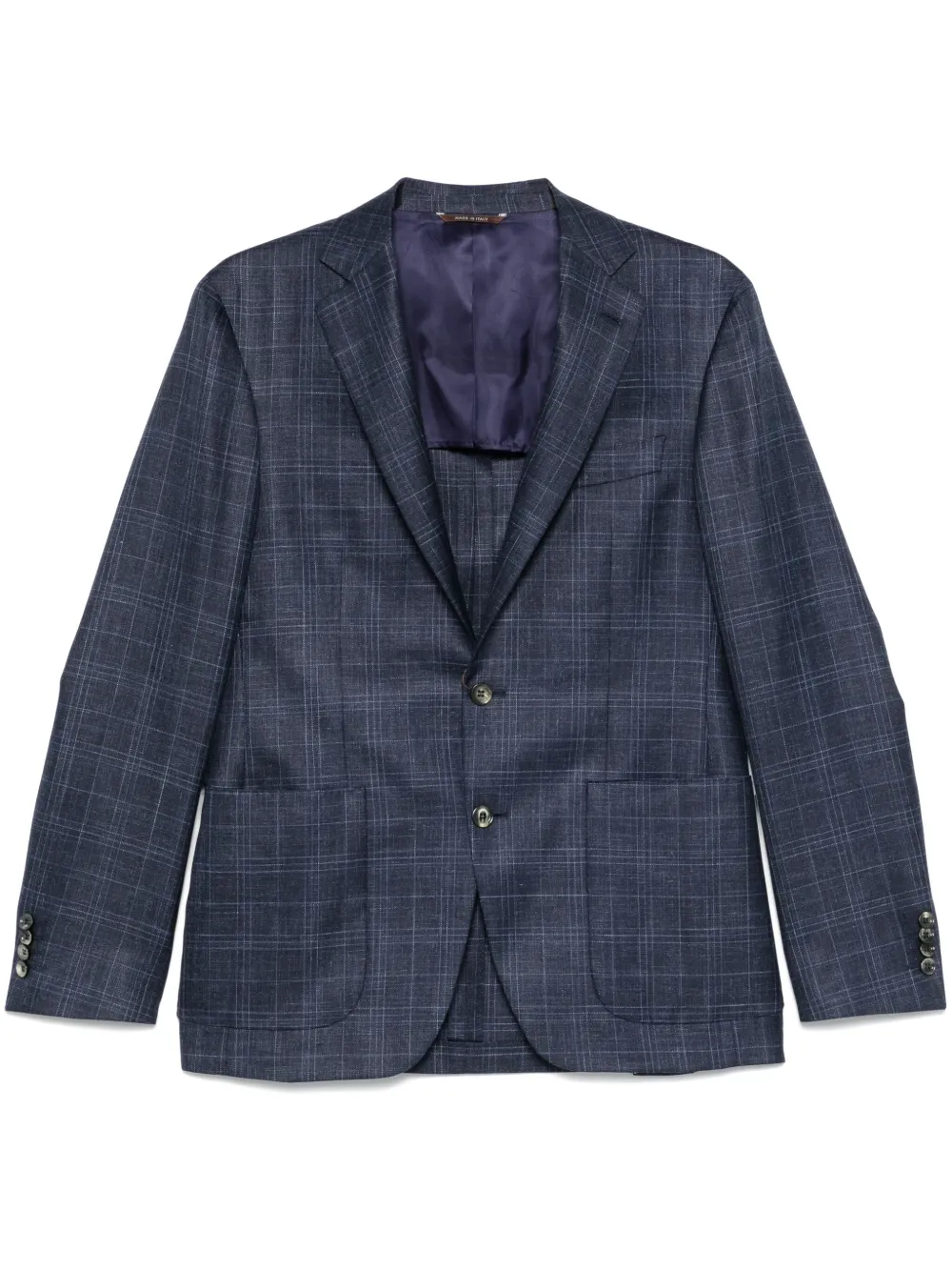 Canali Geruite blazer Blauw