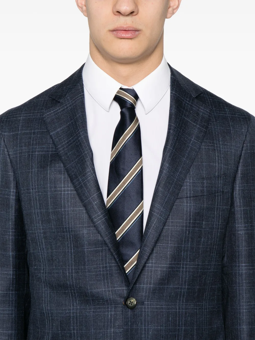 Canali Geruite blazer Blauw