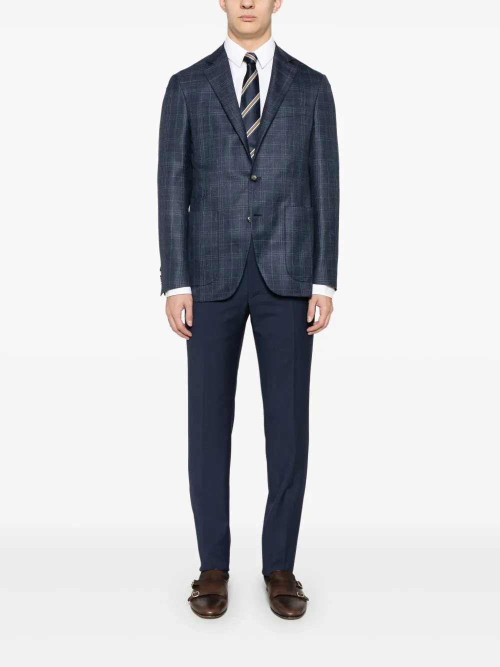 Canali Geruite blazer Blauw