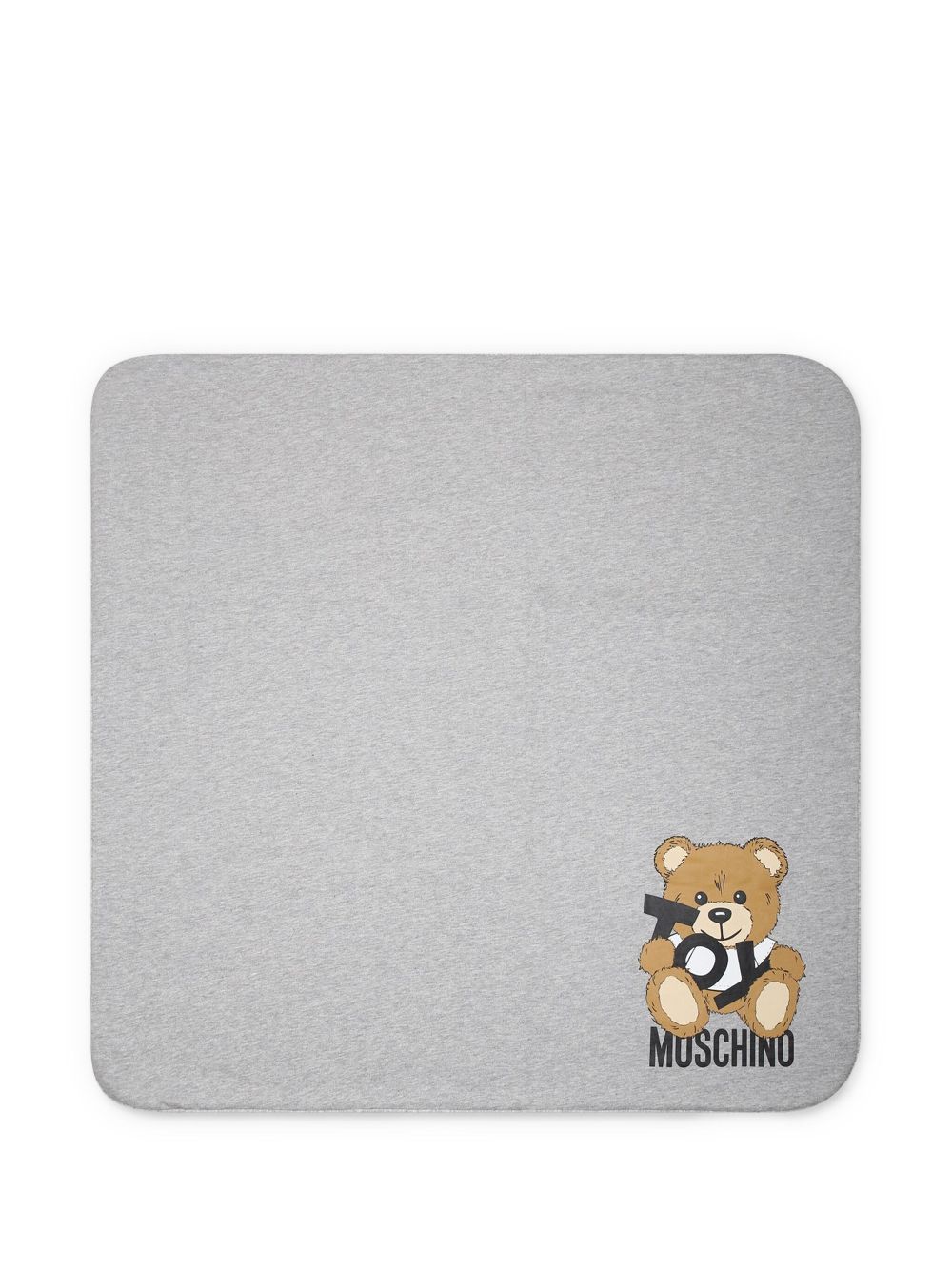 Moschino Kids logo-print blanket - Grey