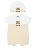 Moschino Kids Teddy Bear print babygrow set - Neutrals
