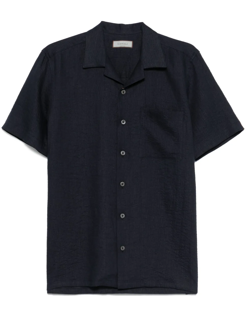 Canali Seersucker overhemd Blauw