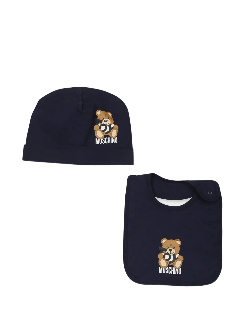 Image 1 of Moschino Kids Teddy bear-print beanie (set of two)