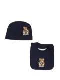 Moschino Kids Teddy bear-print beanie (set of two) - Blue