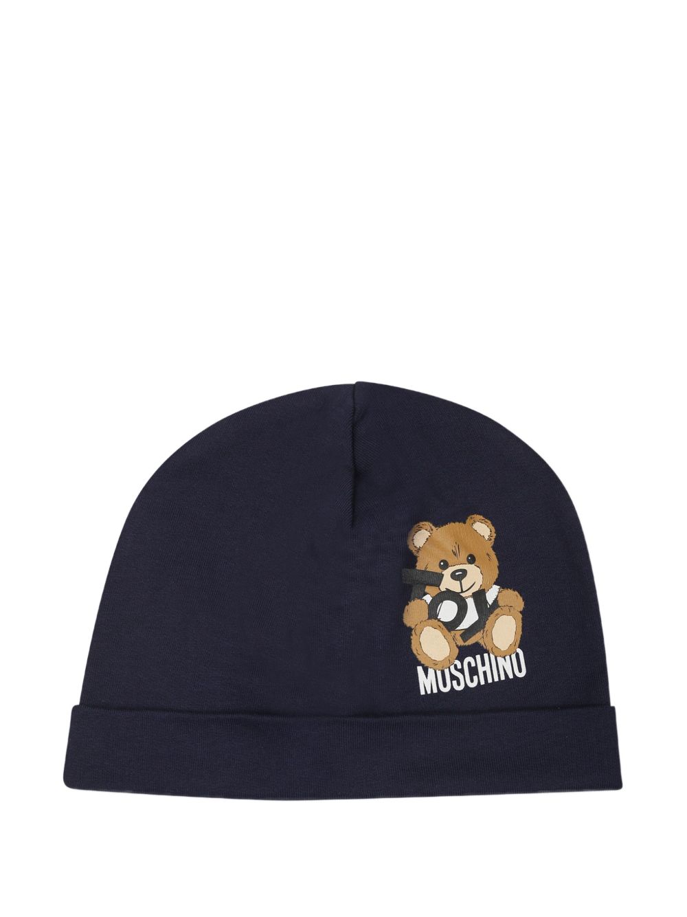 Moschino Kids Twee mutsen met Teddy Bear-print - Blauw