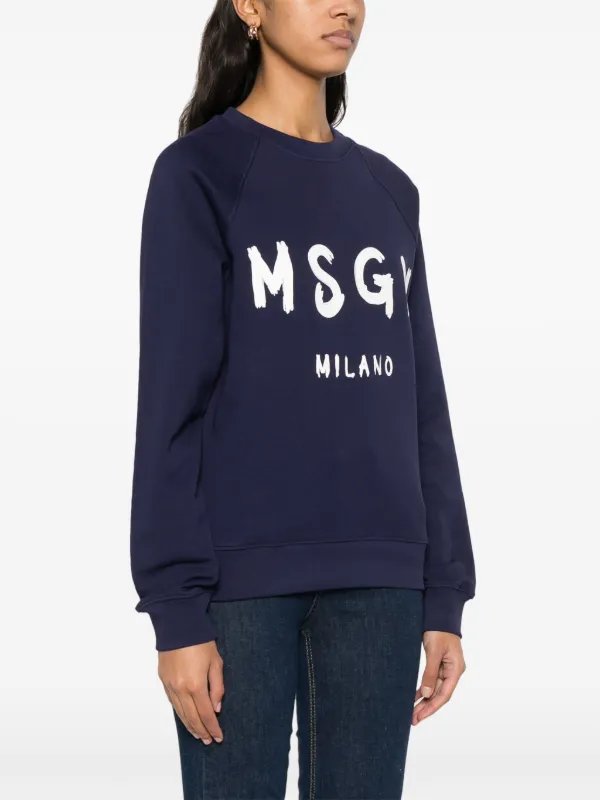 【送料&関税込】MSGM Logo Blue Crewneck Sweatshirt MSGM Logo Blue Crewneck Sweatshirt | italist