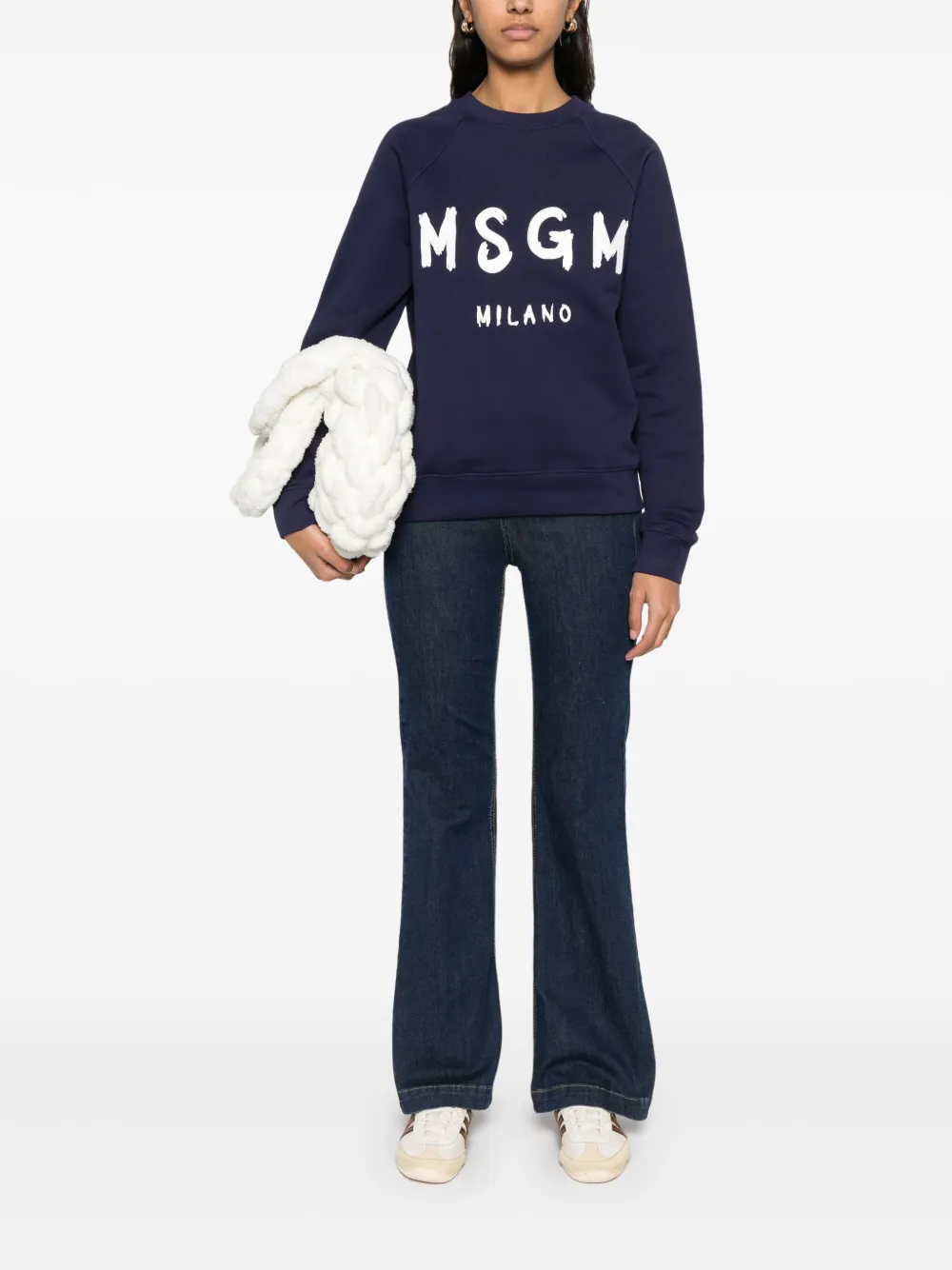 MSGM Sweater met logoprint - Blauw