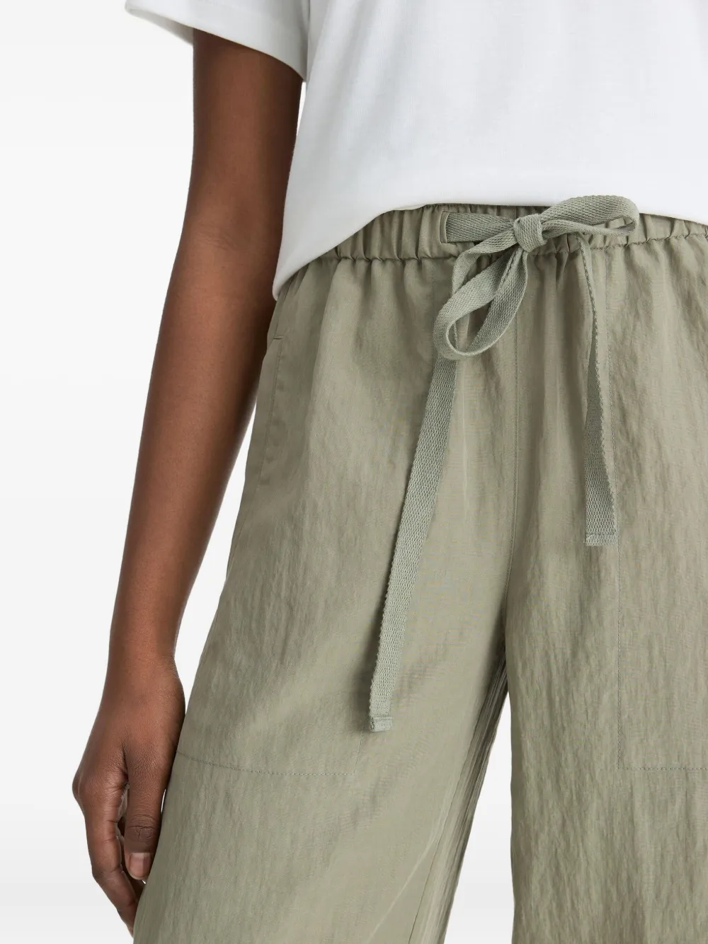 Vince Mid Rise Utility Drawstring Pants In Green