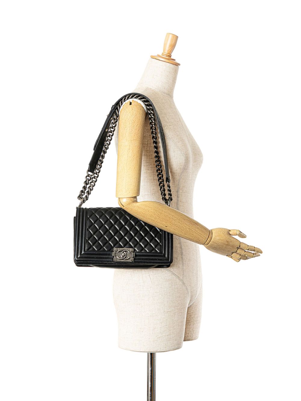 CHANEL Pre-Owned 2014 Medium Lambskin Boy Flap crossbody bag - Zwart