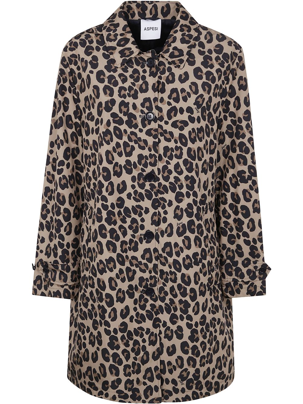 ASPESI leopard-print single-breasted coat - Brown