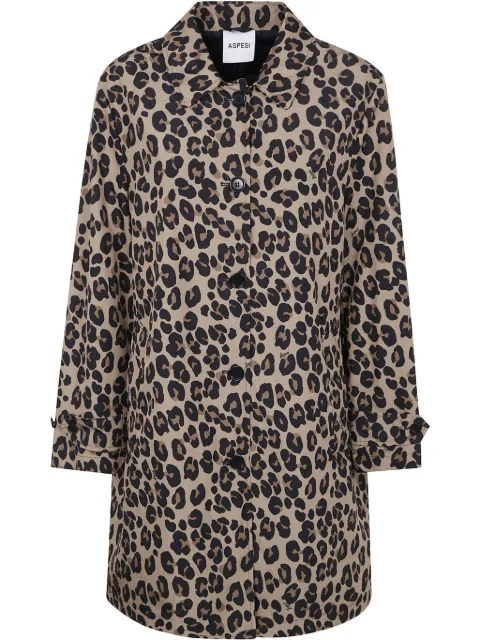 ASPESI abrigo con botones y estampado de leopardo