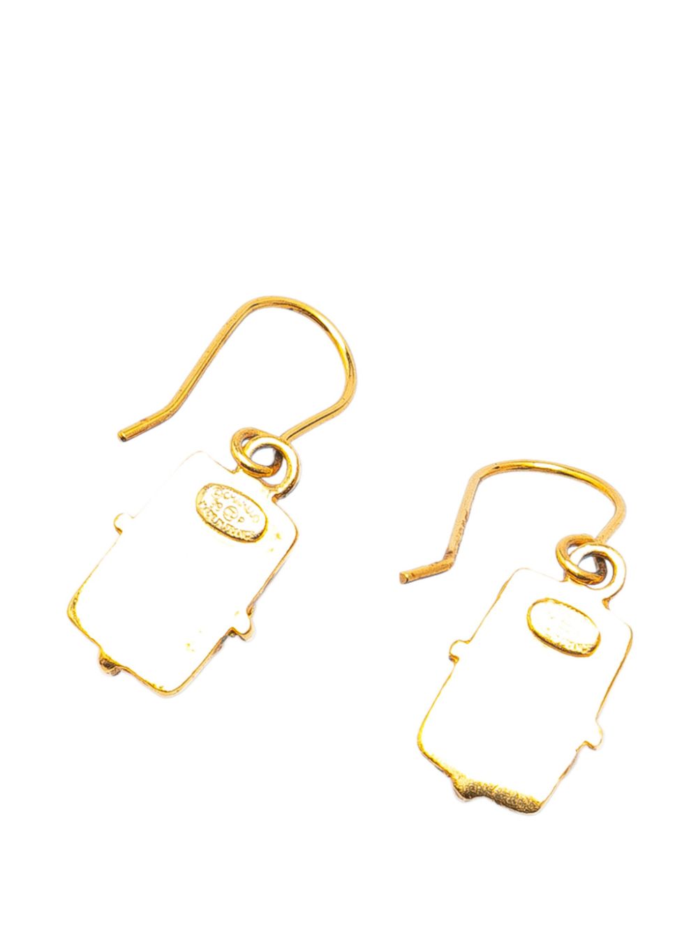 CHANEL Pre-Owned 1999 Gold Plated Gripoix CC Hook costume earrings - Rood