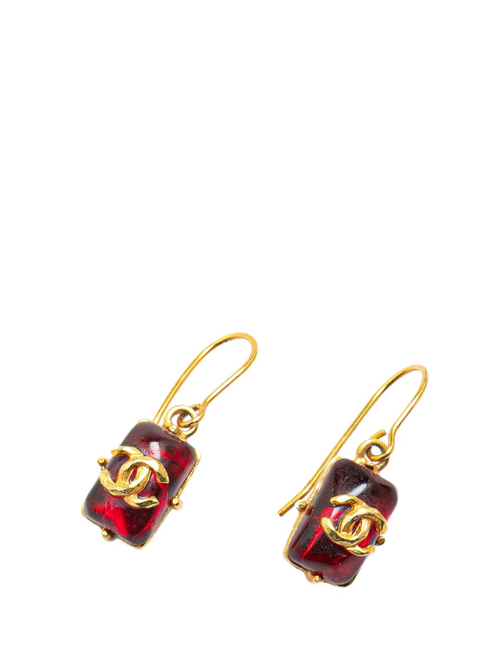 1999 Gold Plated Gripoix CC Hook costume earrings