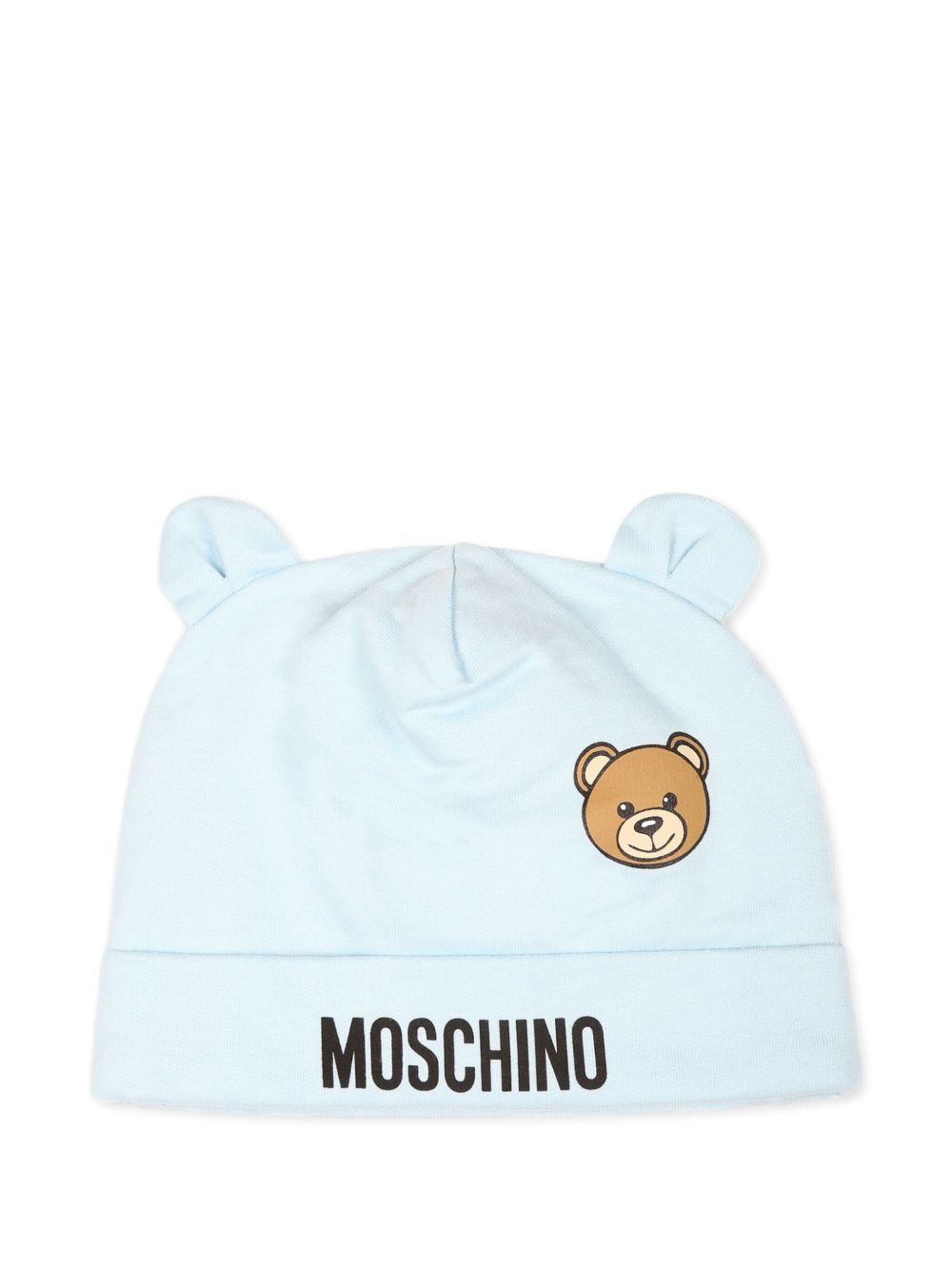 Moschino Kids Twee mutsen met Teddy Bear-print - Blauw