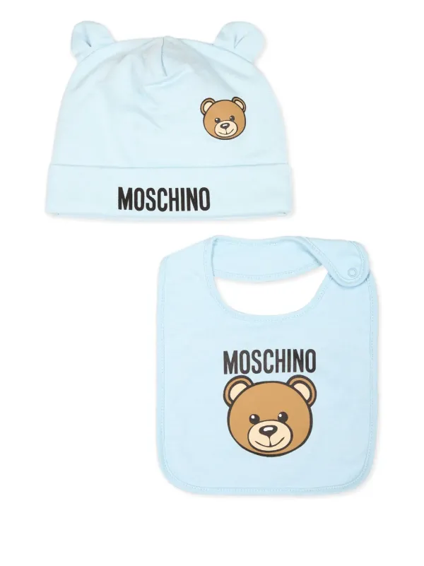 Moschino Kids Set Di Berretti Con Stampa Teddy Bear Blu