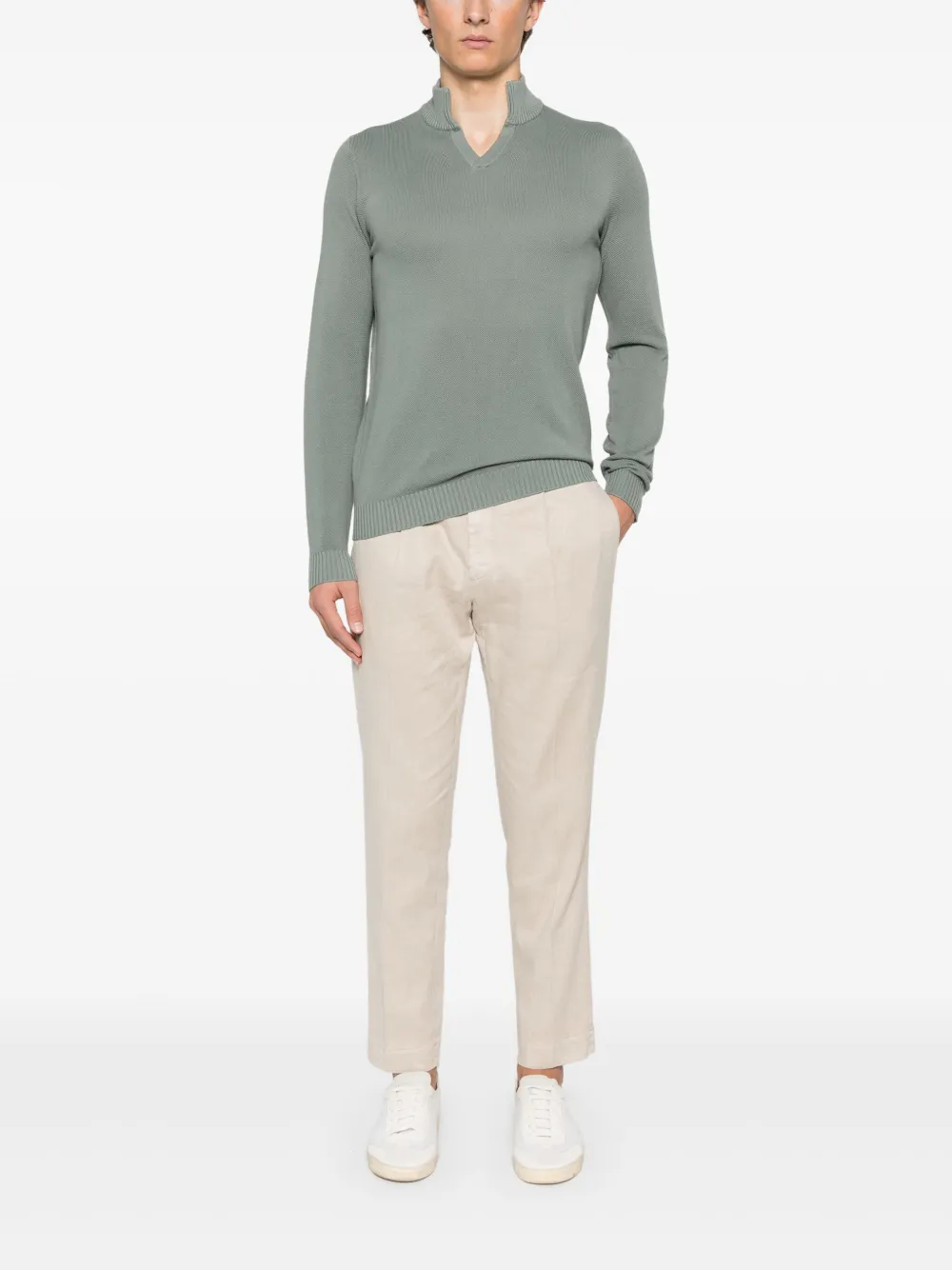 Dell'oglio Broek met geplooid detail - Beige