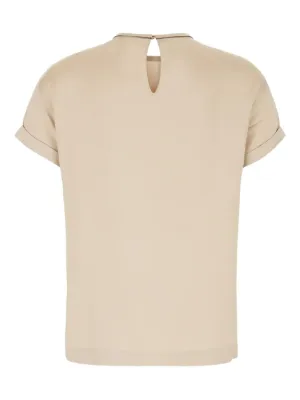 Tシャツ・カットソー BRUNELLO CUCINELLI Woman T-Shirt Beige M41810000 C077 Women's tops, t-shirts and polos | Brunello Cucinelli