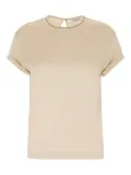 Brunello Cucinelli contrasting-collar T-shirt - Neutrals