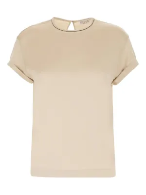 Tシャツ・カットソー BRUNELLO CUCINELLI Woman T-Shirt Beige MPTC8BJ310 C8539 Brunello Cucinelli T-shirts for Women – Farfetch