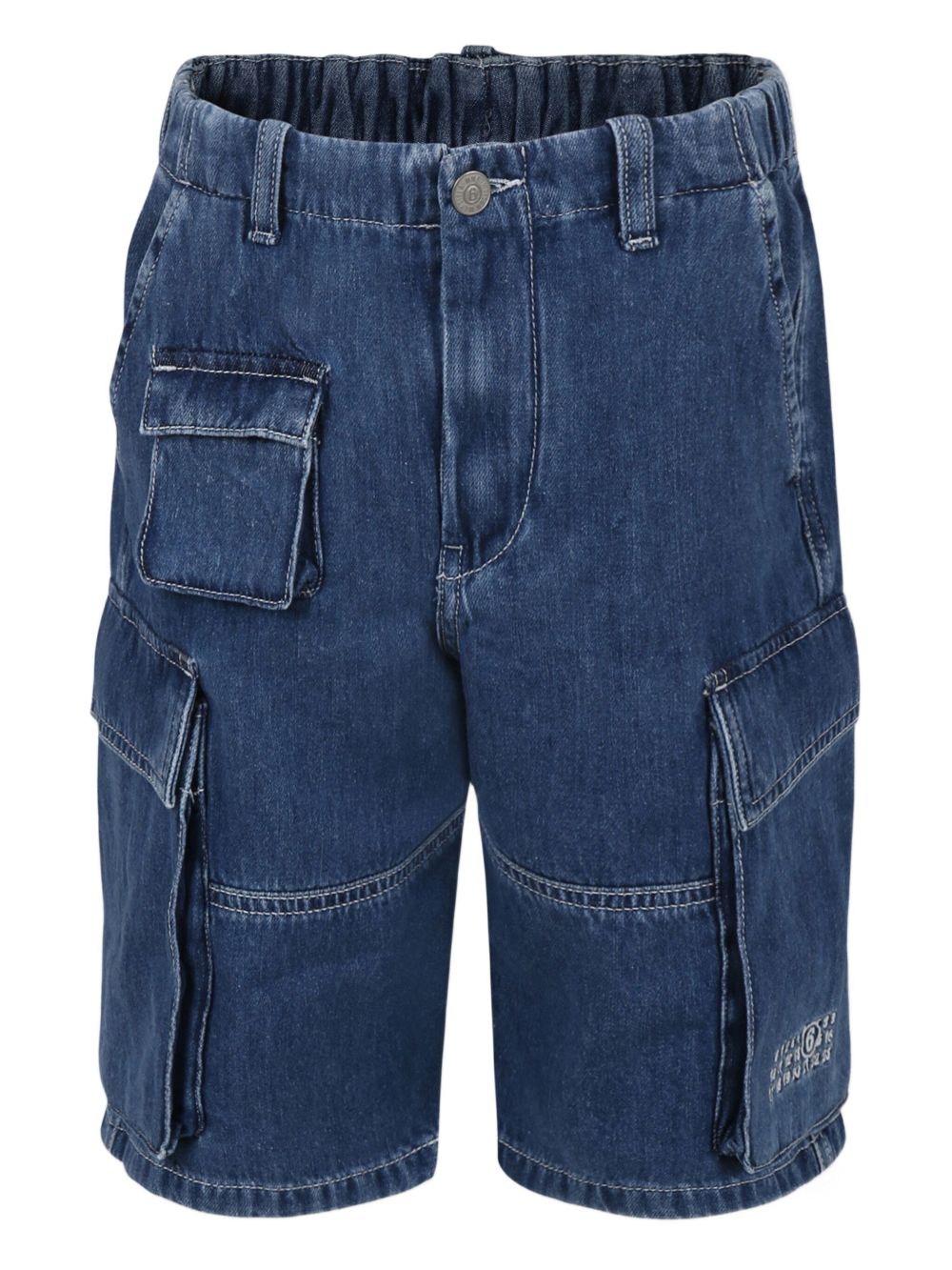 MM6 Maison Margiela Kids numbers-embroidered shorts - Blue