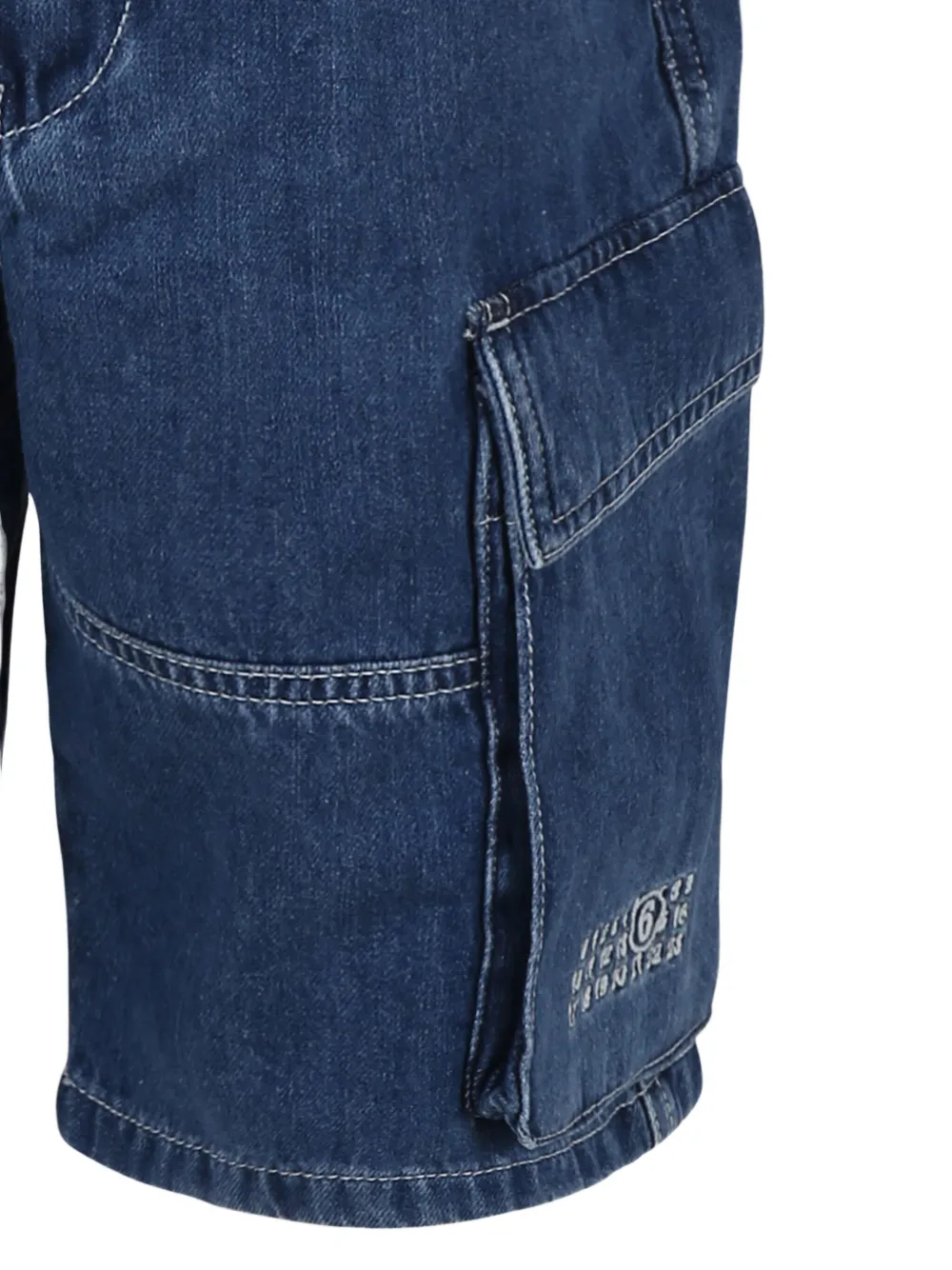 MM6 Maison Margiela Kids Shorts met borduurwerk Blauw