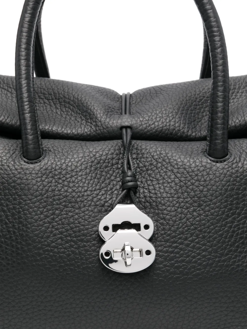 Zanellato Dotta Centauro Xl Leather Handbag In Black