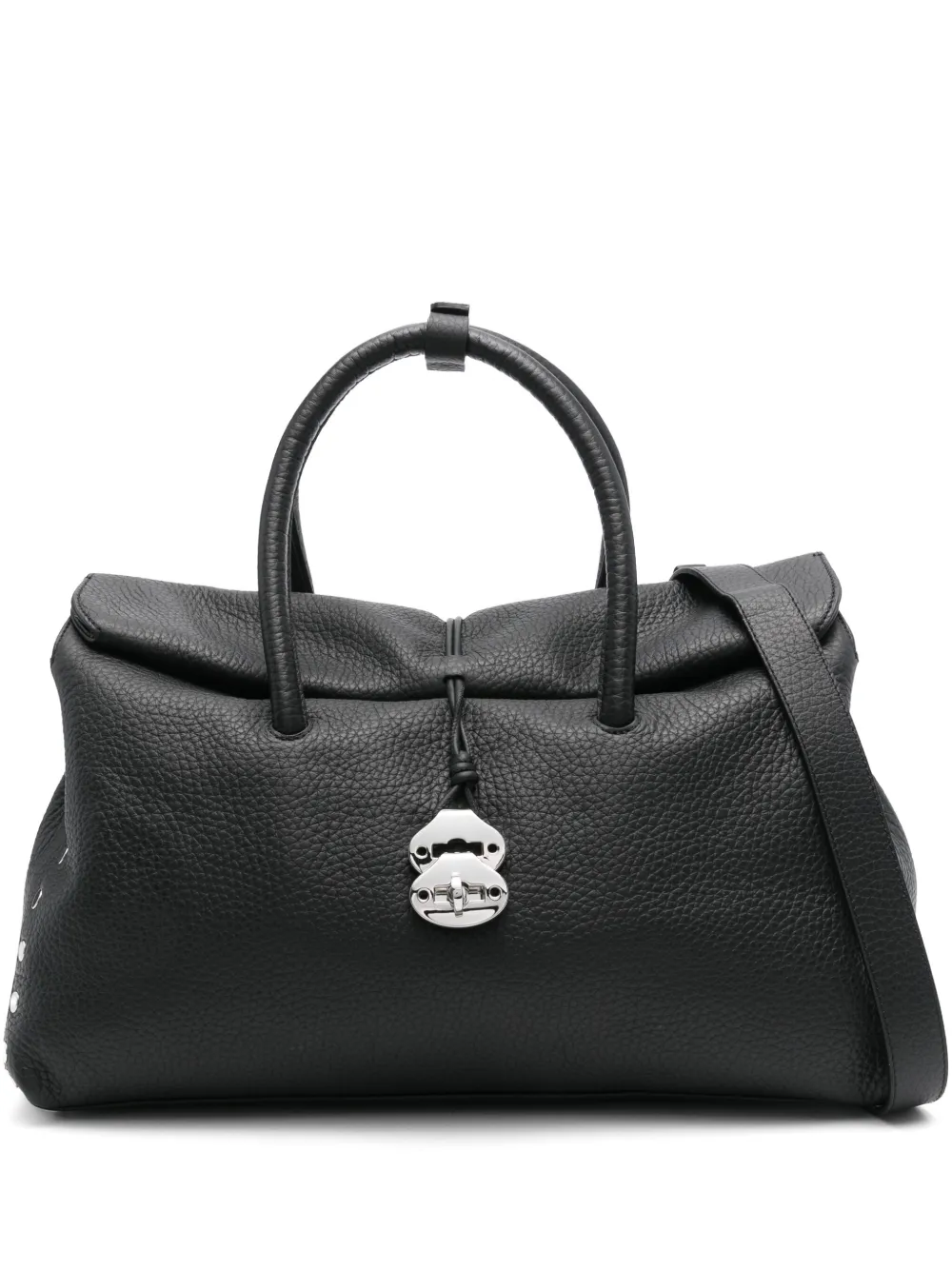Zanellato Dotta Centauro Xl Leather Handbag In Black