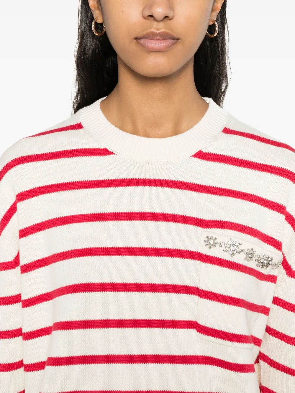 Shop Semicouture Striped Sweater In Neutrals