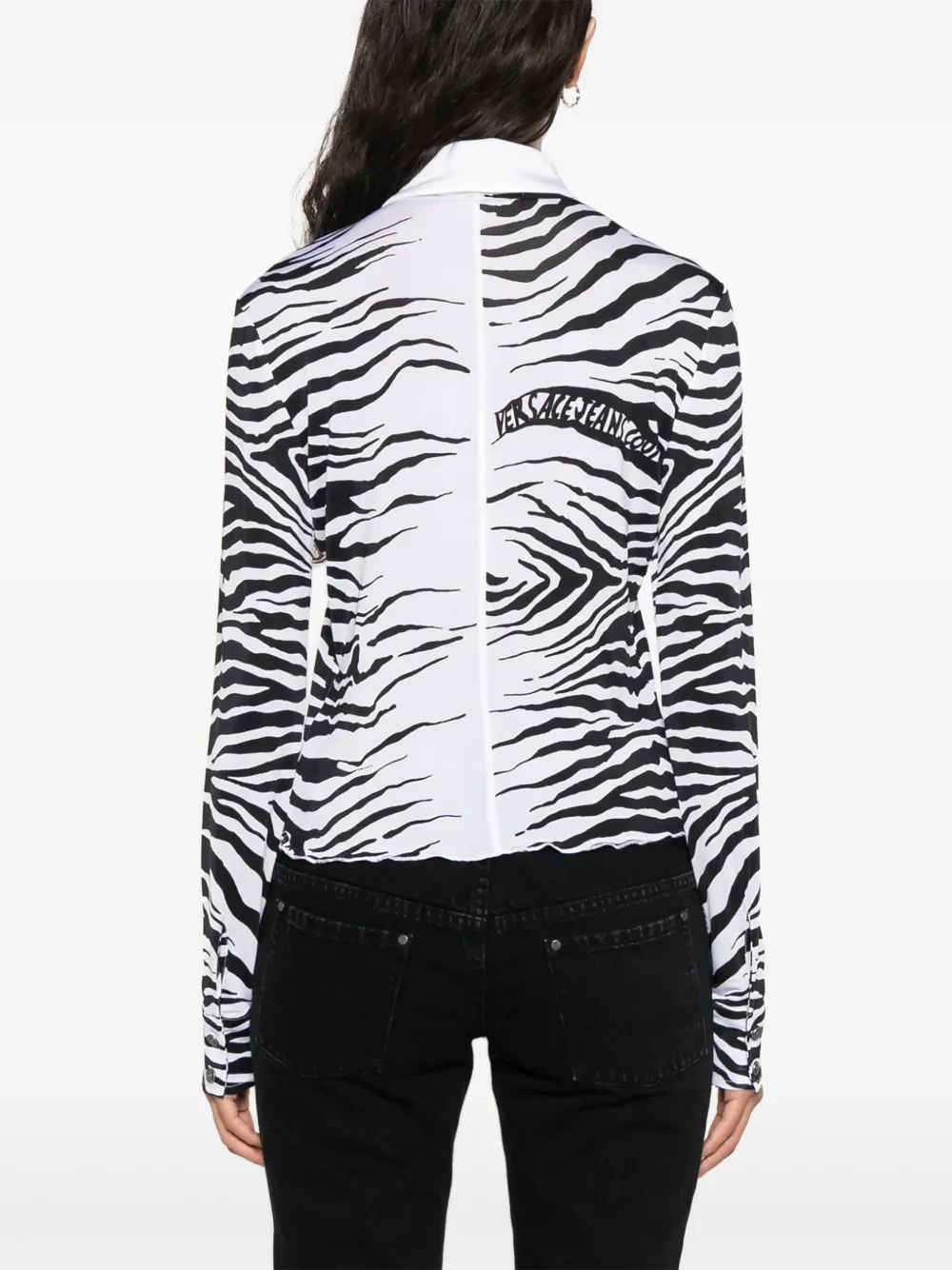 Shop Versace Jeans Couture Zebra Shirt In Black