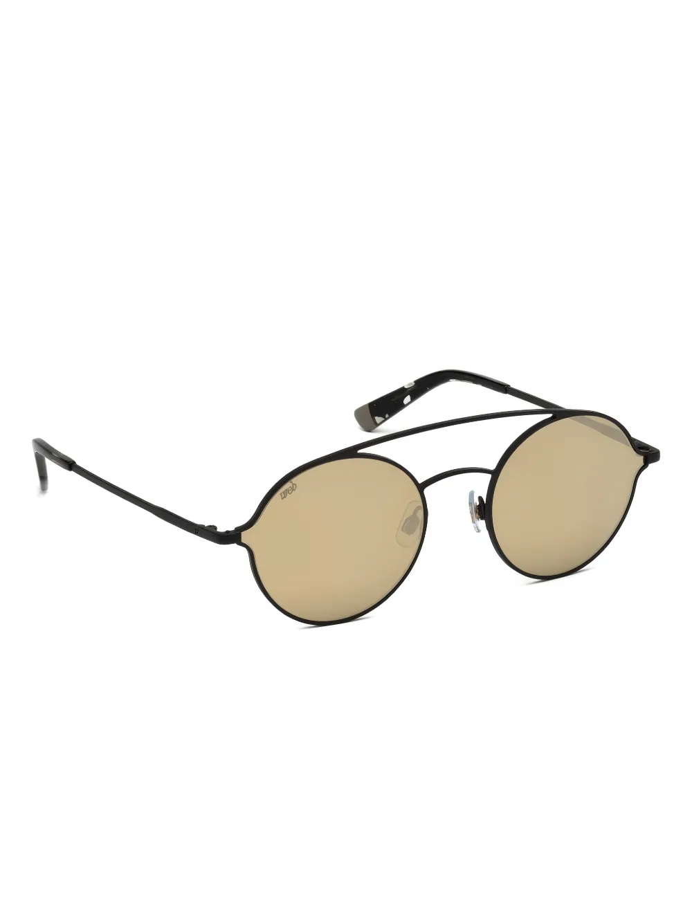 WEB eyewear Zonnebril met rond montuur en dubbele brug - Zwart