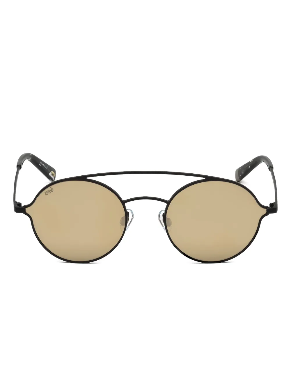 WEB eyewear double-bridge round-frame sunglasses - Nero