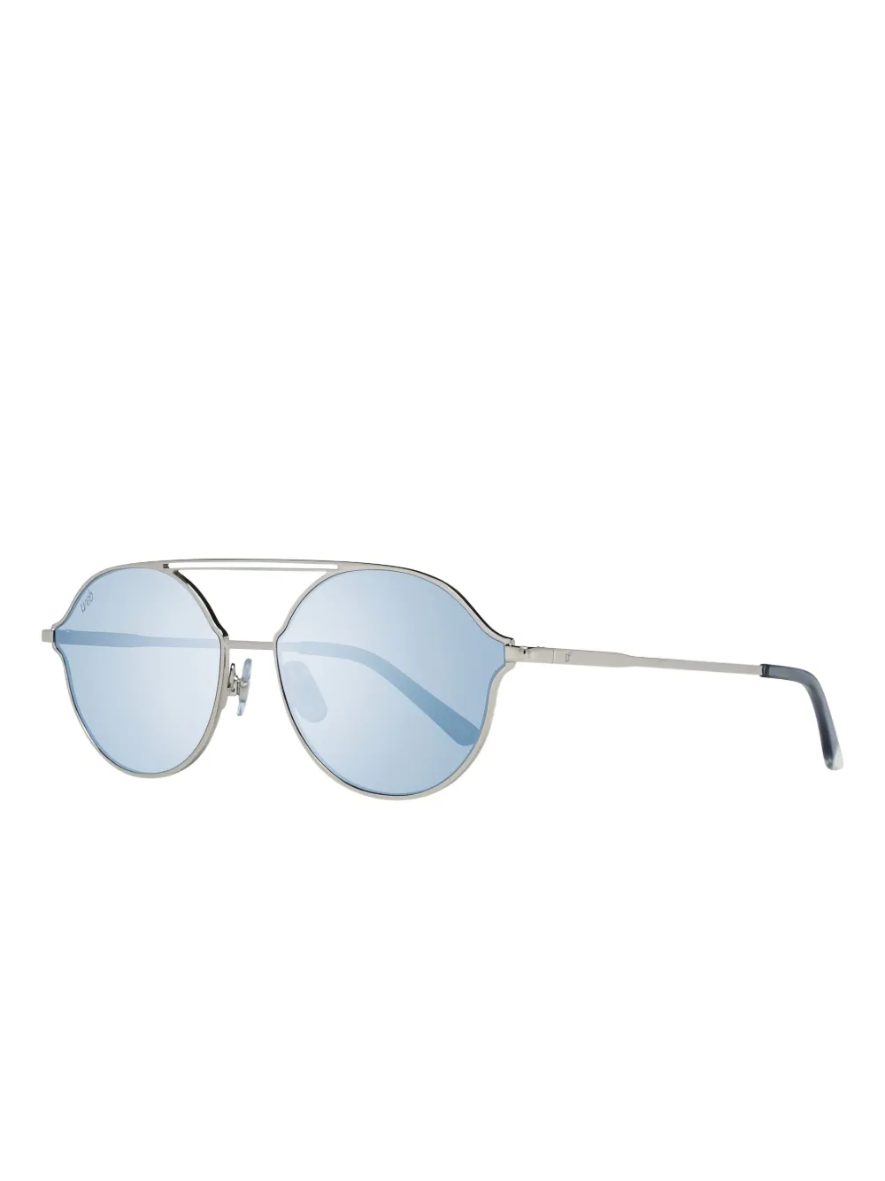 WEB eyewear Zonnebril met dubbele neusbrug en spiegelglazen - Zilver