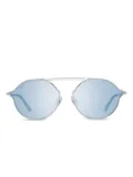 WEB eyewear double-bridge mirrored sunglasses - Silver