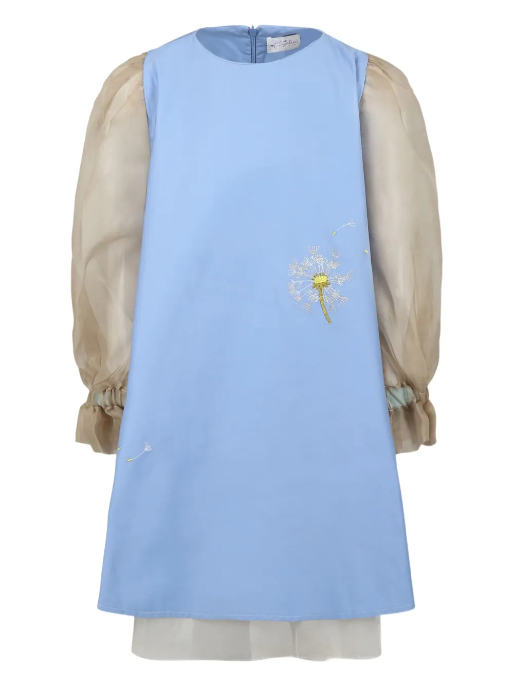 Pangolini Kids robe à fleurs brodées | bleu | Image 1