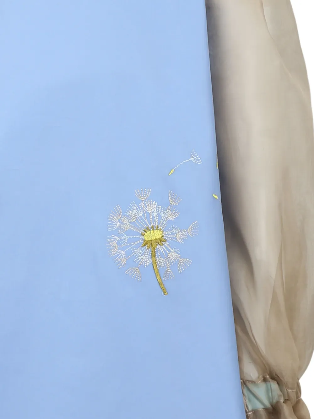 Pangolini Kids Jurk met geborduurde bloemen Blauw