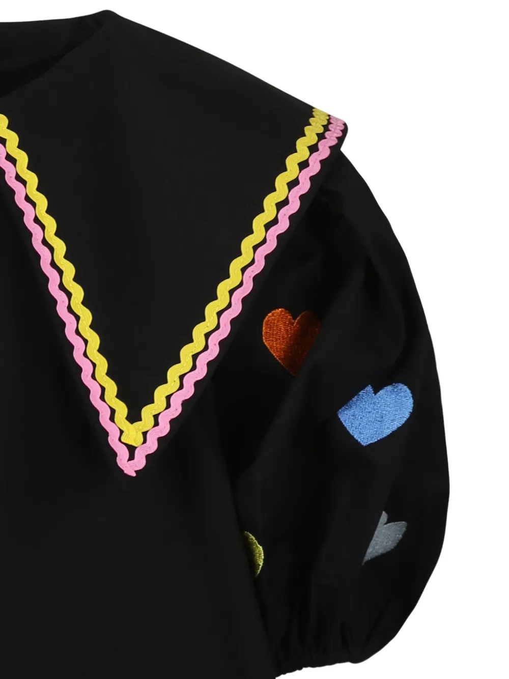 Pangolini Kids Jurk met hartprint Zwart