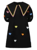 Pangolini Kids heart-print dress - Black