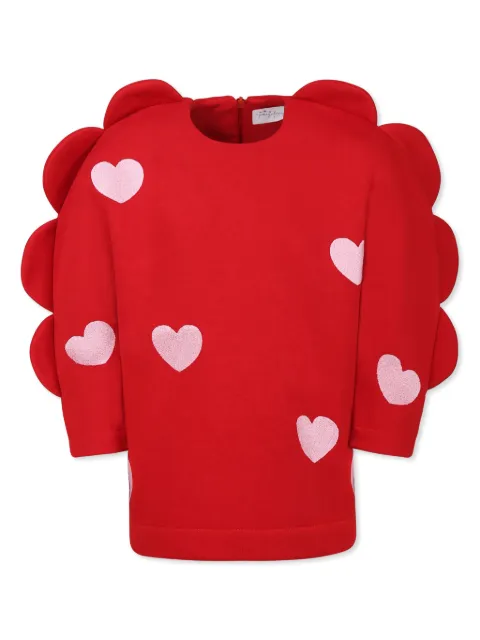 Pangolini Kids vestido con corazones estampados