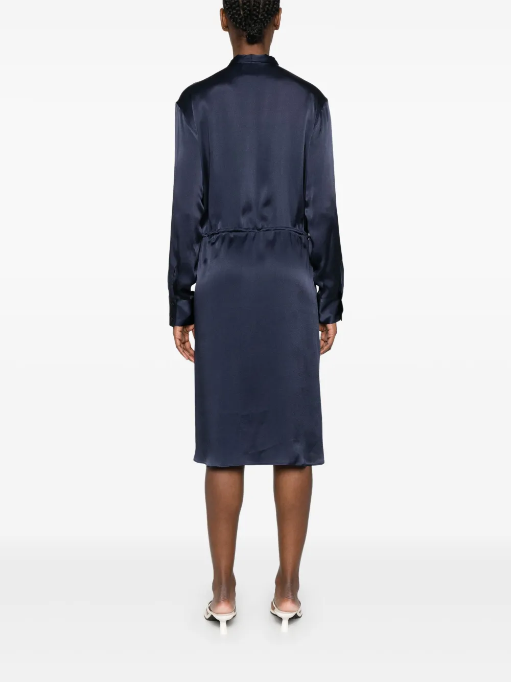 Semicouture Satijnen midi-jurk Blauw