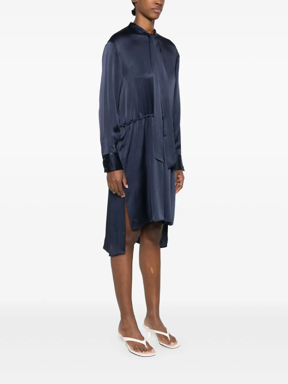 Semicouture Satijnen midi-jurk Blauw
