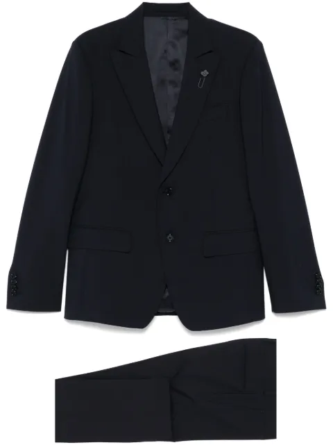 Lardini brooch-detail suit 